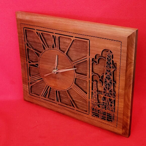 Lasercraft Wooden Walnut Clock Electric Towers - Picture 12 of 12